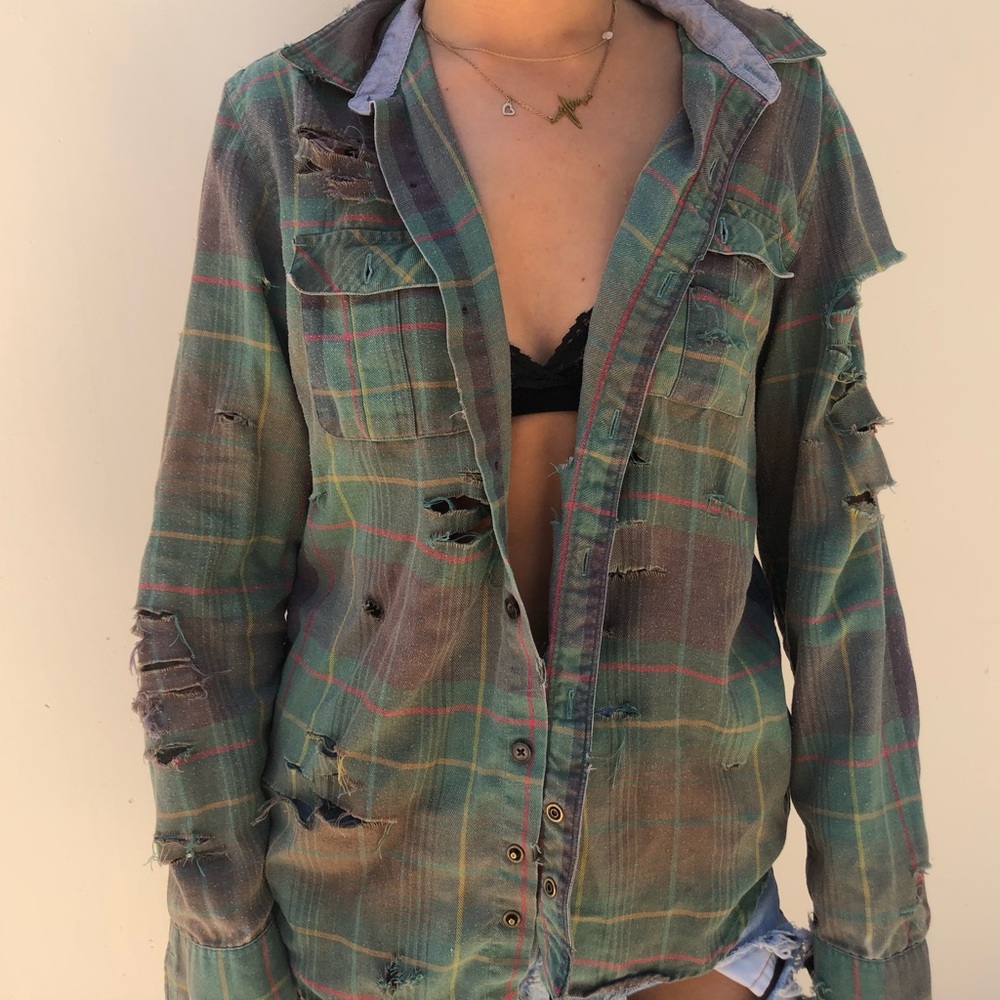 Distressed flannel